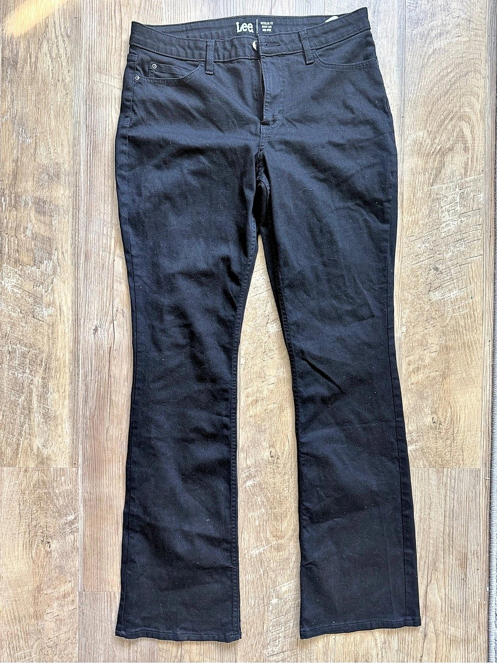 Lee Boot Cut Regular Fit Mid Rise Black Boot Cut Jeans Waist 12 L